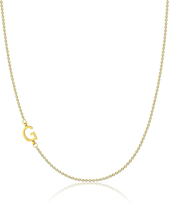 Sewyer Dainty Initial Necklaces for Women 14K Gold Plated Sideways Initial Necklace Personalized ... | Amazon (US)