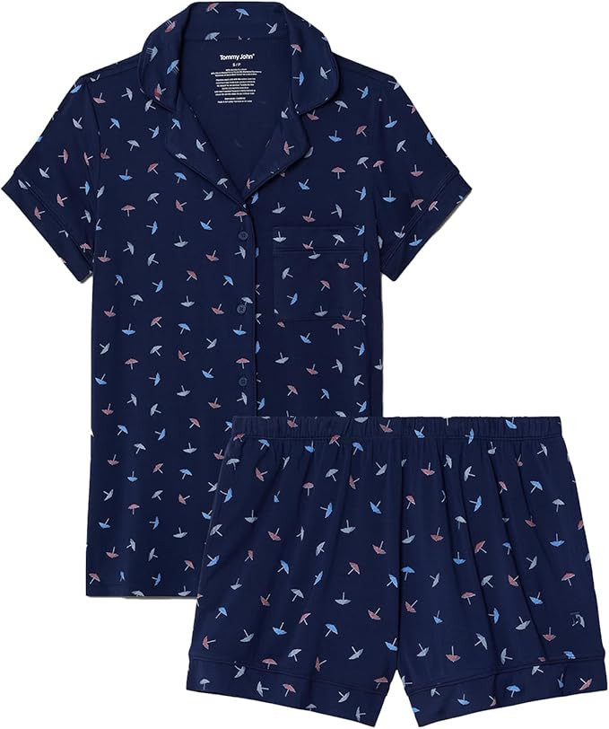 Tommy John Women's Downtime Short Sleeve Sleep Top and Short Pajama Set | Amazon (US)