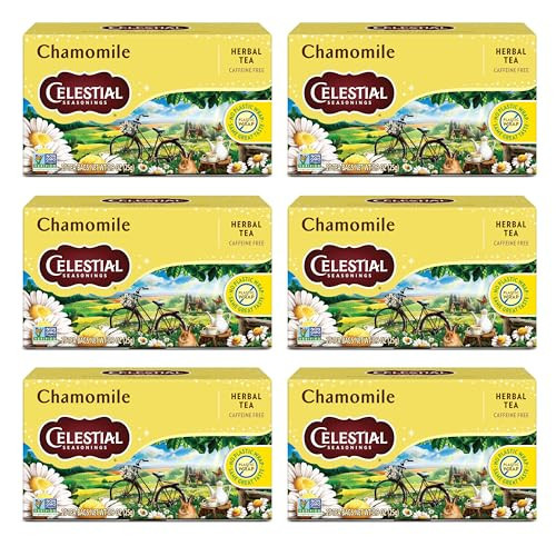 Celestial Seasonings Chamomile Herbal Tea, Caffeine Free, 20 Tea Bags Box (Pack of 6) | Amazon (US)