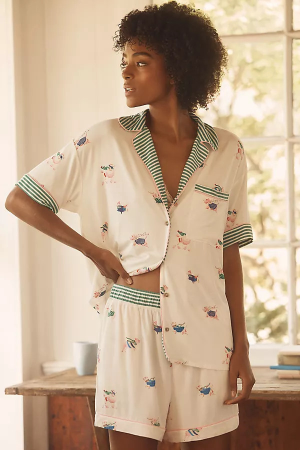 The LyreBird ModaLuxe Short Sleeve Pajama Shirt | Anthropologie (US)