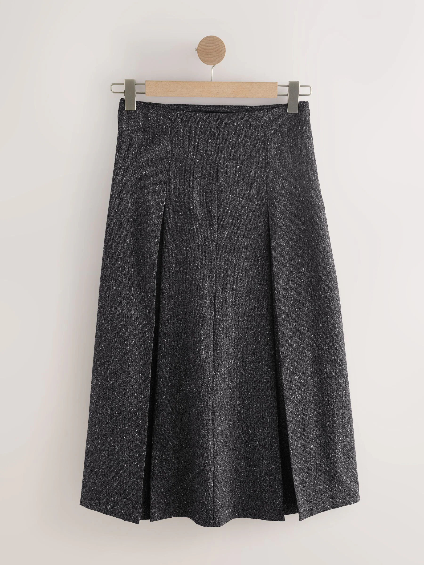 Next grey fleck pleated midi skirt