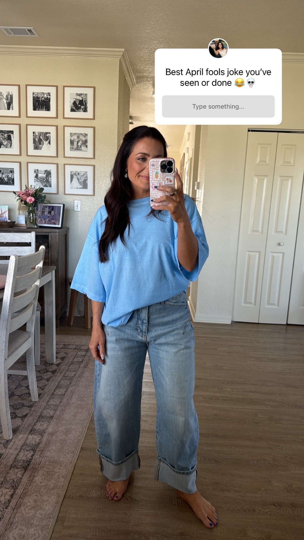 OOTD ✨

Free People oversized tee is the perfect basic t-shirt! Super comfy and 100% cotton. Comes in a variety of colors. (Sized down to a S)

💙 my anthro jeans! (Sized down 2 sizes) 
 
Use my code HEATHERD10 for discounts on most Loopy items.  

 

#LTKdayinmylife #LTKootd #LTKSeasonal