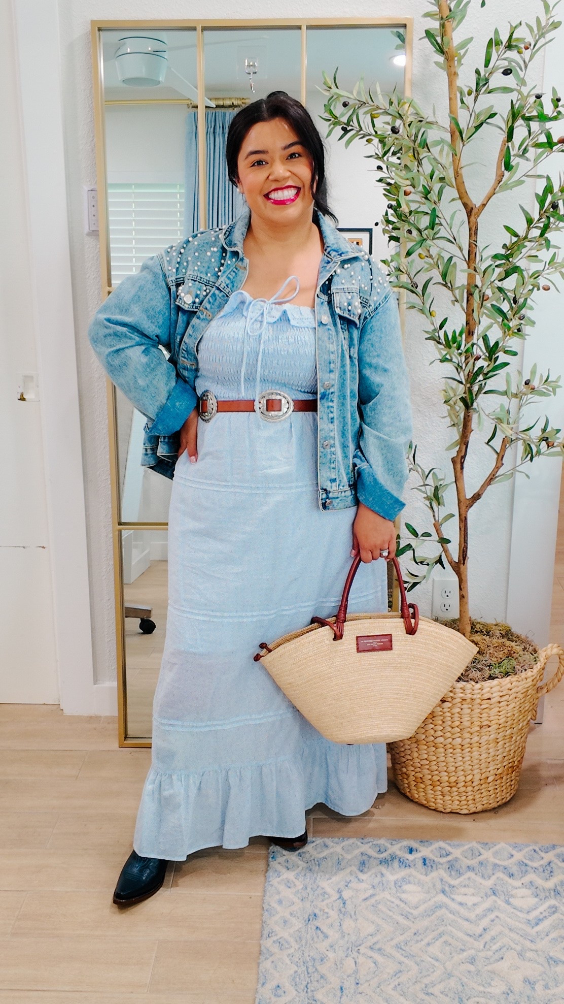 🌷This dress is from from @Target  that’s perfect for the 4th of July! This outfit feels so Americana and I’m wearing a Large! #targetstyle 

🌷My jean jacket is from Pupsentials and I love that it has Luca’s face embroidered on the back of it because I love being his mama. 🥰

🌷My boots are from @Lucchese Bootmaker, and they are the new Lela Rose Collab. They are the Navy Roadrunner and are absolutely STUNNING! These are my first pair of Lucchese and dare I say that I am hooked! #mylucchese 

🌷My bag is from @SEZANE  and this is my second season wearing it. It’s held up great and is definitely one to add to your collection. It’s a splurge so I’ve linked some amazing alternatives. 

🌷Classic outfit, spring outfit, modest fashion, petite fashion, mid size fashion, how to style spring clothes for short girls, summer capsule wardrobe, summer outfits I’ve worn recently

#LTKgrwm #LTKOver40 #LTKMidsize