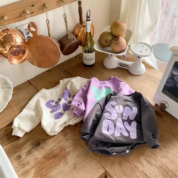 Baby Bubble Oversized Sweatshirt Romper - Etsy | Etsy (US)