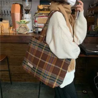 Plaid Tote Bag | YesStyle Global