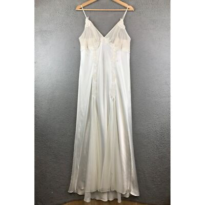 Y2K Victoria’s Secret white slip dress maxi mesh bust detail floral lace size L | eBay | eBay US