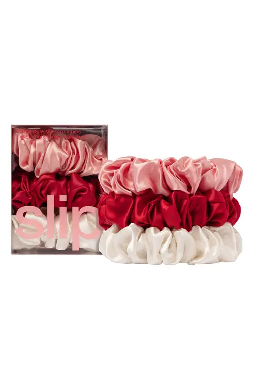 slip 3-Pack Large Silk Scrunchies in Rosy at Nordstrom | Nordstrom