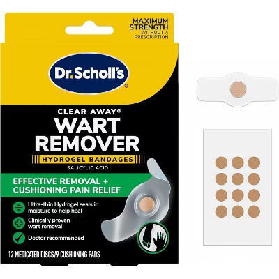 Dr. Scholls - Clear Away Wart Remover, Thin & Flexible Duragel, Cushions (9 Ct) & Medicated Discs (12 Ct) | Target