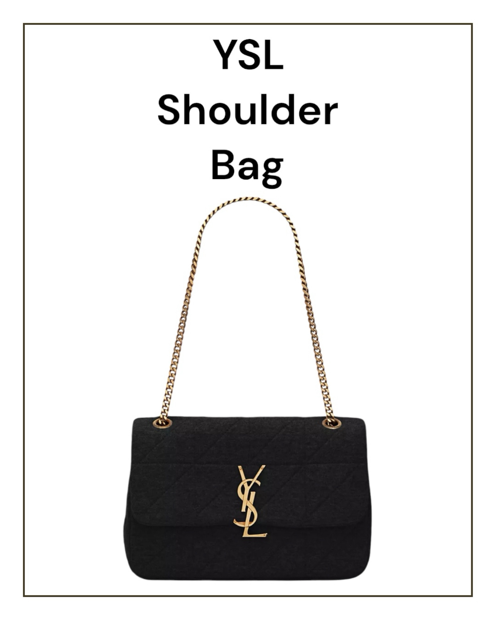 YSL shoulder bag in black from Saks. 
#saks
#Christmasgiftforher
#handbag
#ysl