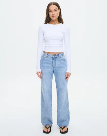 Low Rise Straight Leg Jean in Valley Blue | Glassons AU | Glassons (Australia)