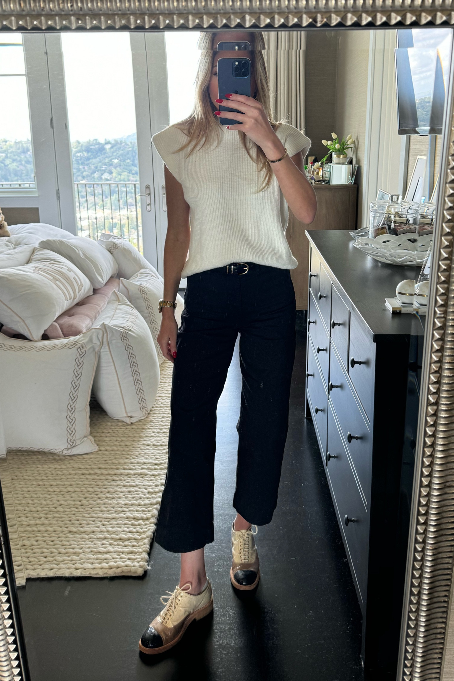 An easy everyday look that’s feels put together but comfortable and effortless! These marine layer pants are stretchy and very forgiving. And this sweater is under $20 🤍

#LTKfindsunder50 #LTKworkwear #LTKstyletip