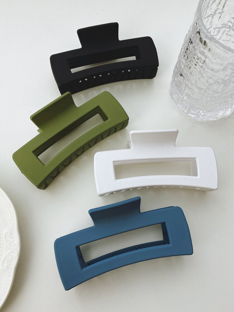 4pcs Solid Geometric Hair Claw | SHEIN