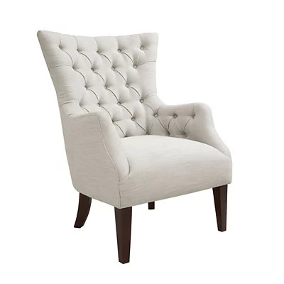 Eva Wingback Tufted Ivory Accent Chair | Kirkland's Home
