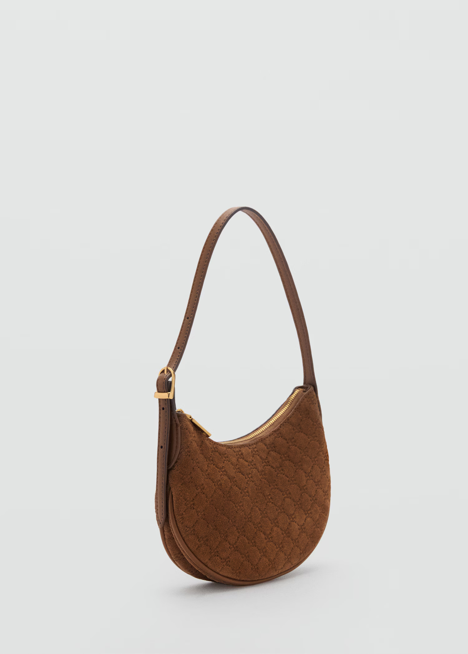 Suede shoulder bag with logo print - Women | MANGO United Kingdom | MANGO (UK)