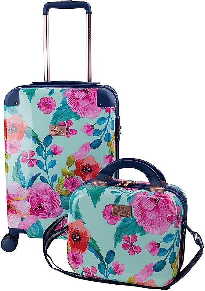 Chariot Travelware Park 2-Piece Carry-On Hardside Spinner Luggage Set, Floral, (tote/20-inch) | Amazon (US)