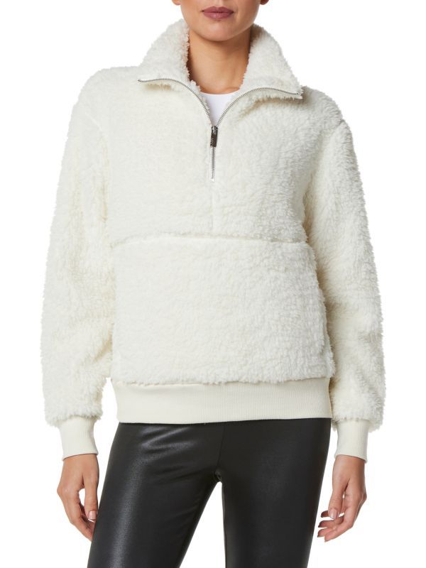 Modern-Fit Faux Shearling Quarter-Zip Pullover | Saks Fifth Avenue OFF 5TH (Pmt risk)