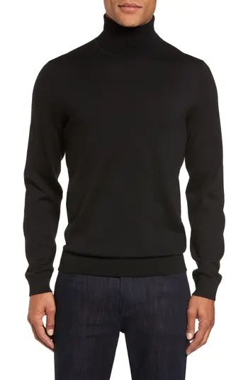 Men's Nordstrom Men's Shop Merino Wool Turtleneck Sweater, Size Small - Black | Nordstrom