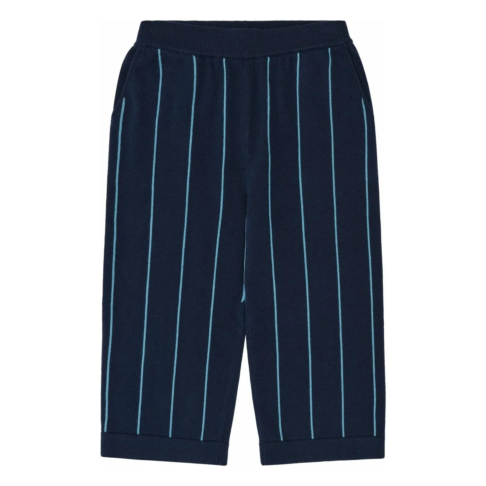 Gestreifte Hose Extra Feinmaschig Bio-Baumwolle | Navy | Smallable