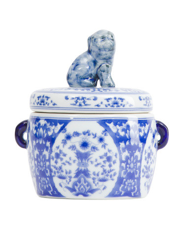 Porcelain Caton Foo Dog Jar | TJ Maxx