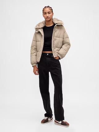Faux Fur-Trim Puffer Jacket | Gap (US)