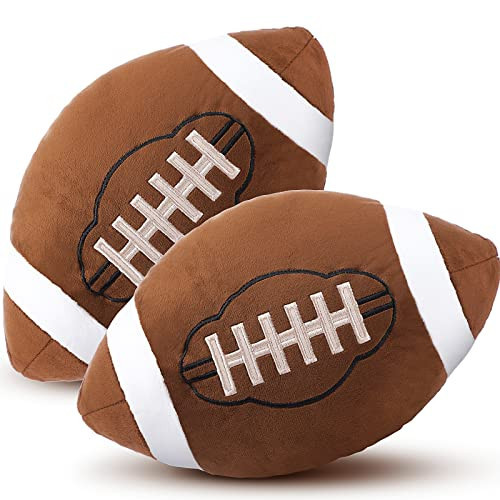 HyDren 2 Pcs Football Plush Pillows - 12" Soft Fluffy Football Pillows Stuffed Footballs Throw Pillow Sports Ball Throw Pillow for Kids Boys Girls Bedroom Nursery Room Decoration Birthday Party Gift | Amazon (US)