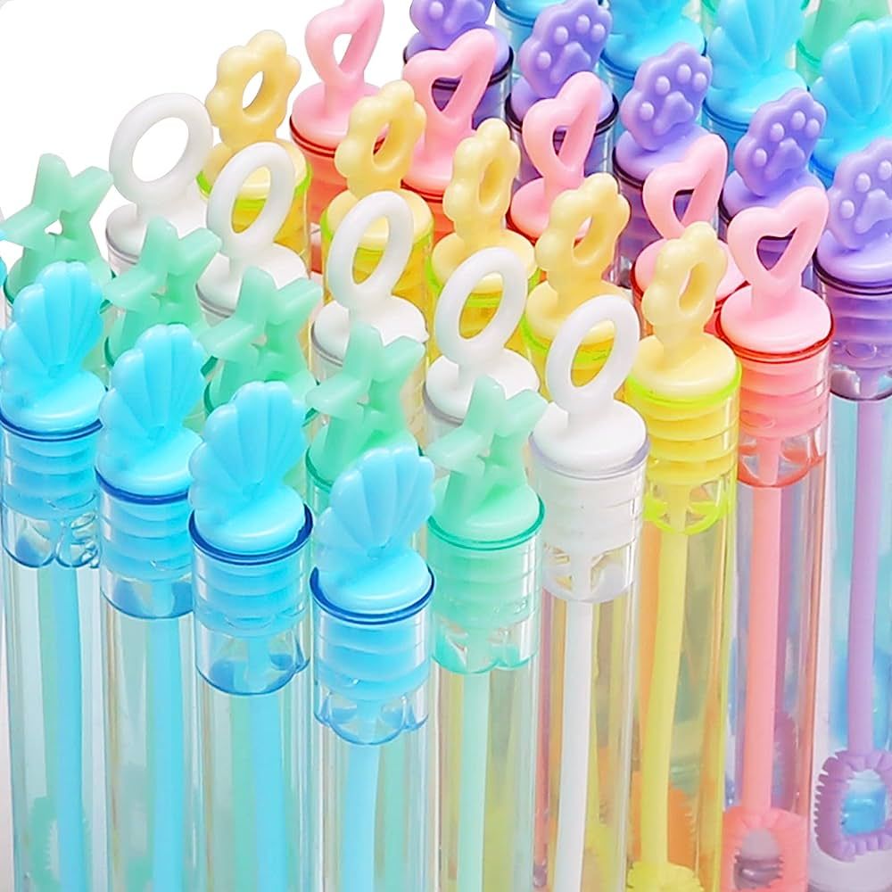 30 Pack Mini Bubble Wands(6 Style, 6 Colors), Bulk Bubble Party Favors, Goody Bags for Kid, Great... | Amazon (US)