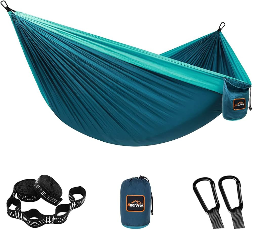 Amazon.com: AnorTrek Camping Hammock, Super Lightweight Portable Parachute Hammock with Two Tree ... | Amazon (US)
