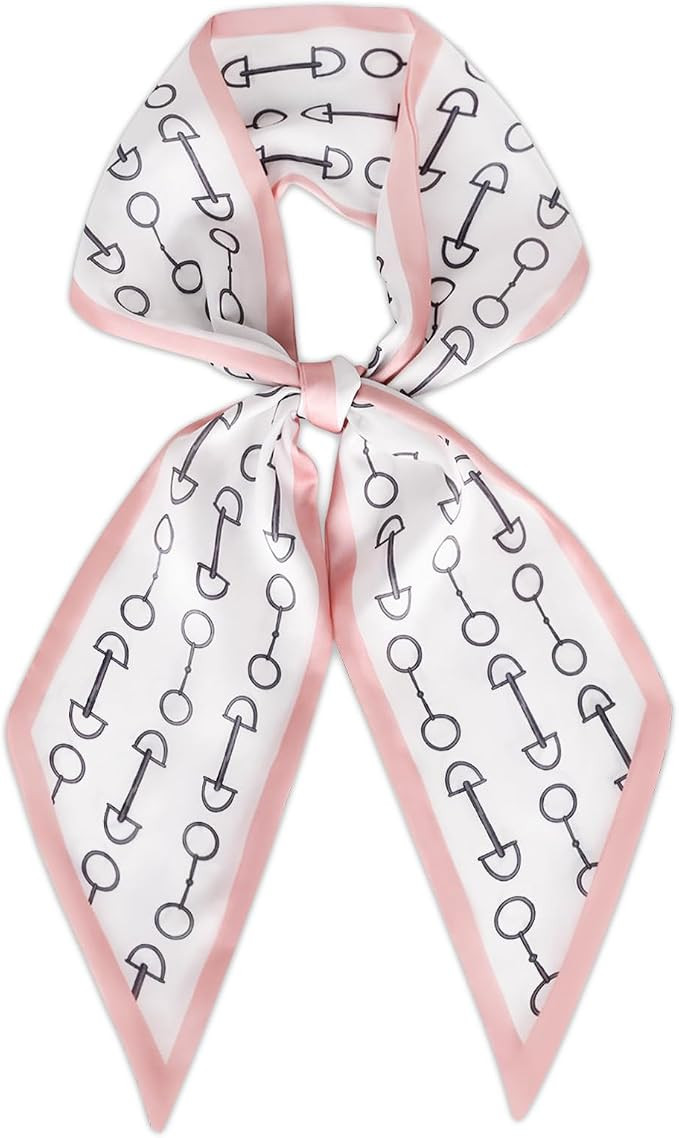 Relang Satin Scarf Mulberry Silk Printed Head Wrap Hair Band 7"" x 59"" | Amazon (US)
