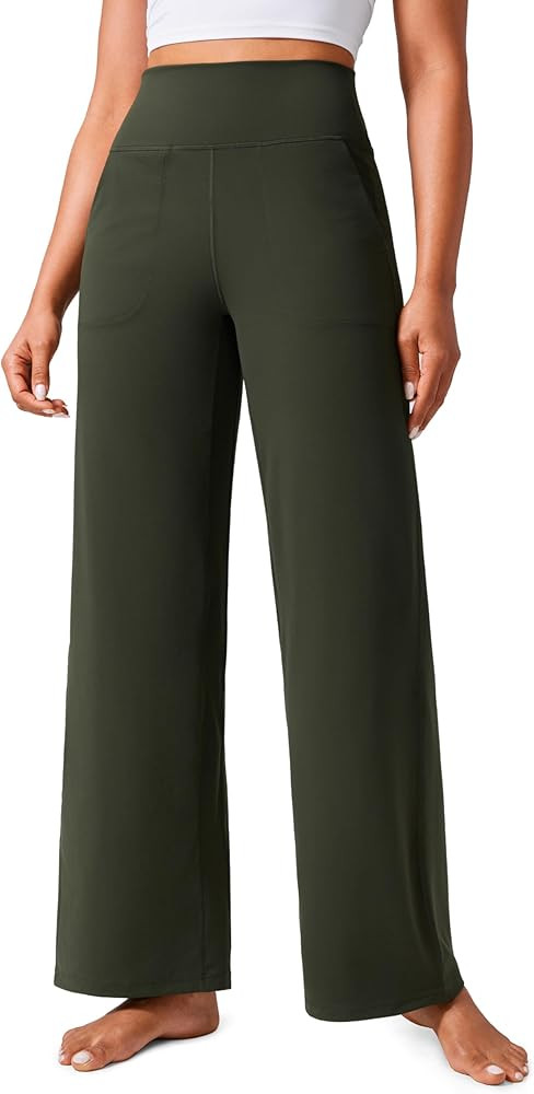 CRZ YOGA Womens Butterlift High Waisted Wide Leg Pants with Pockets 31" - Yoga Lounge Pants Butte... | Amazon (US)