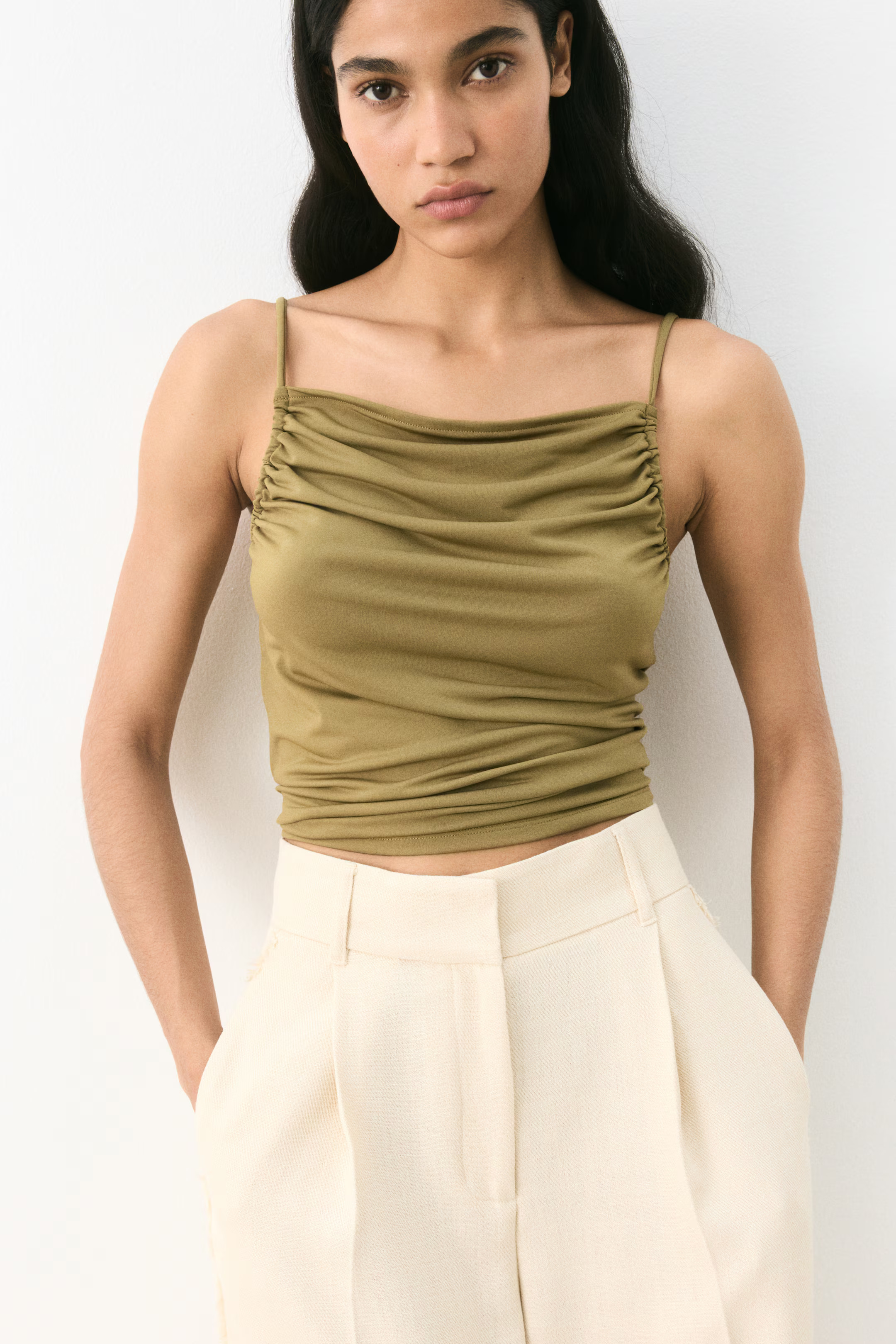 Ruched strappy top | H&M (UK, MY, IN, SG, PH, TW, HK)