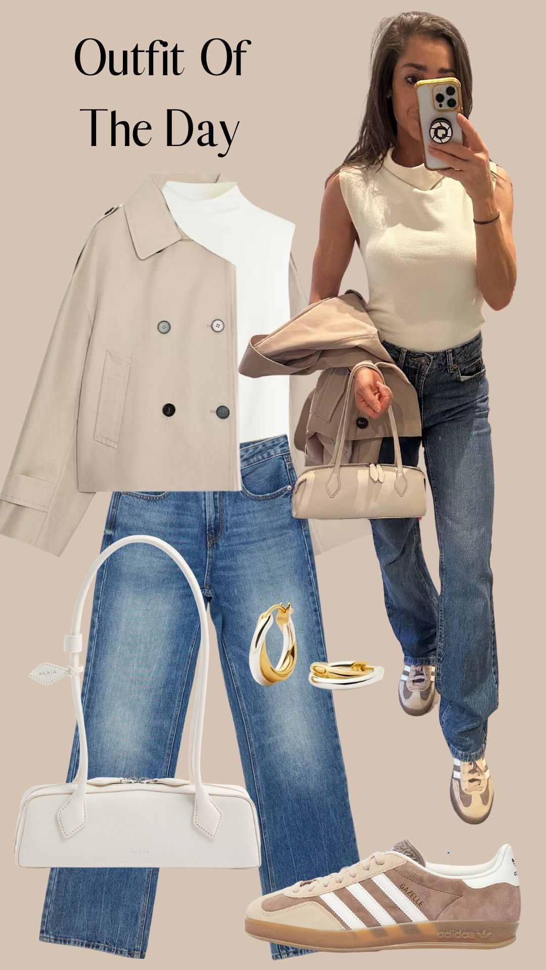 OOTD: Zara jacket, ASOS top, Stradivarius jeans, Mango bag, Adidas trainers, Missoma earrings

#LTKstyletip #LTKshoes #LTKautumn