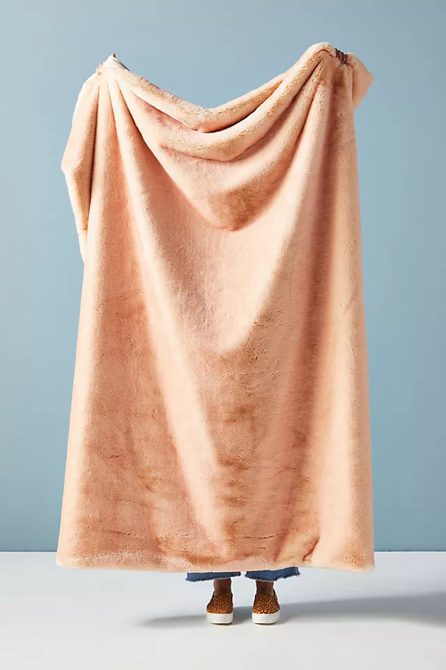 Aleksi Faux Fur Throw Blanket | Anthropologie (US)