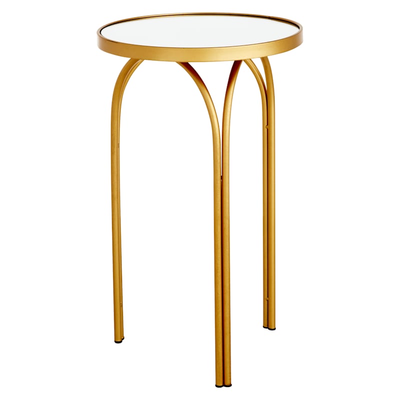 Colton Mirrored-Top Accent Table, Gold | At Home