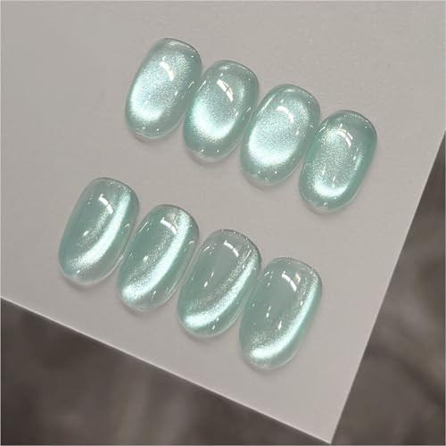 GAOY Blue Glassy Cat Eye Gel Nail Polish, 16ml Glitter Holographic Nail Polish with Magnet, Reflective Translucent UV Gel, 3307 Moon Pool | Amazon (US)