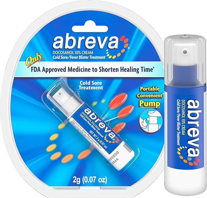 Abreva 10 Percent Docosanol Cold Sore Treatment, Treats Your Fever Blister in 2.5 Days - 0.07 oz ... | Amazon (US)