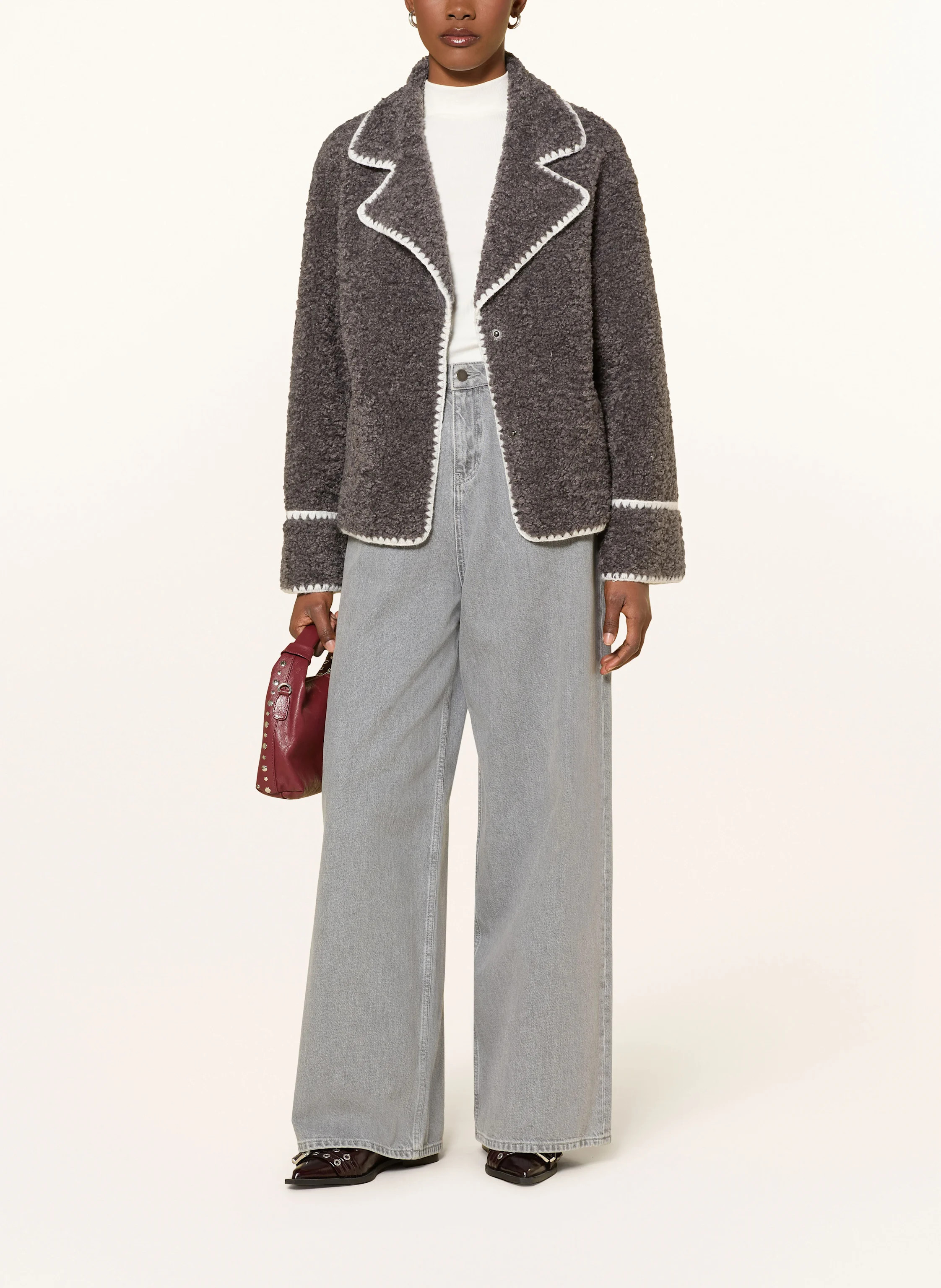 MRS & HUGS Teddyfell-Jacke in braun / schwarz | Breuninger (DACH)