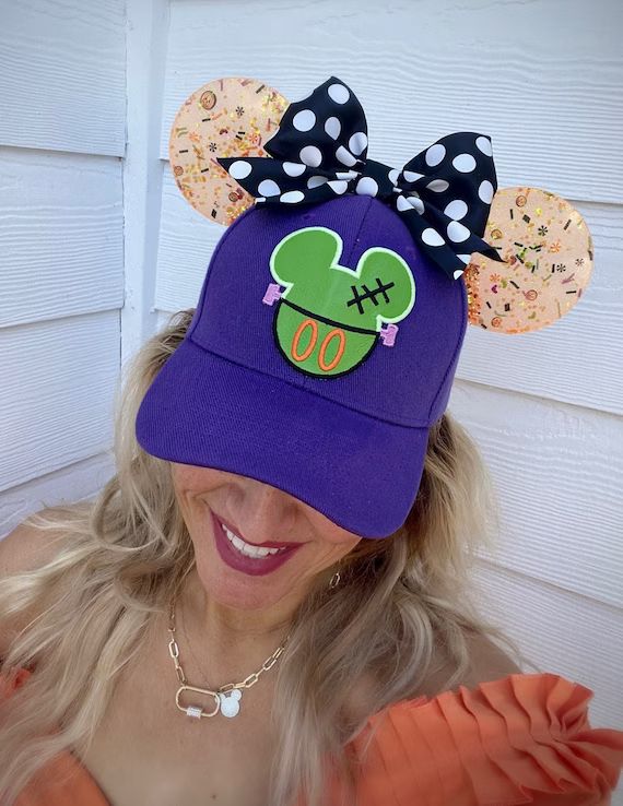 Frankenstein Mickey Patch Baseball Hat With Ears  Halloween - Etsy | Etsy (US)
