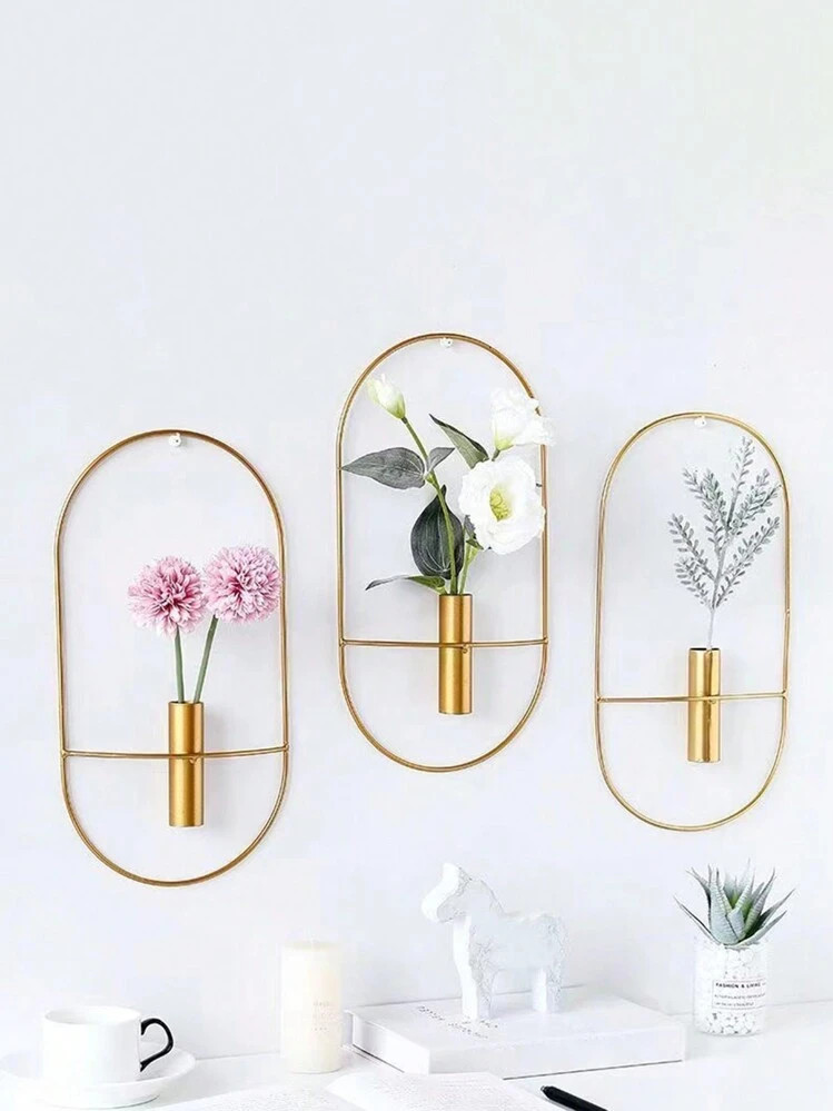 1pc Creative Nordic Style Iron Art Flower Wall Decoration For Bedroom, Office, Living Room, Study... | SHEIN