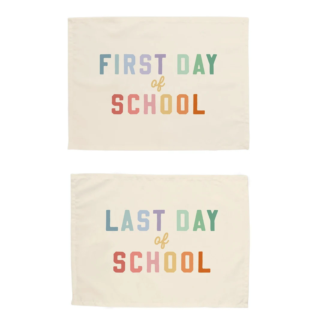 First & Last Day of School Fabric Easy Hang Banner\u2122 Bundle - First Day of School Photo Backd... | Etsy (Global)