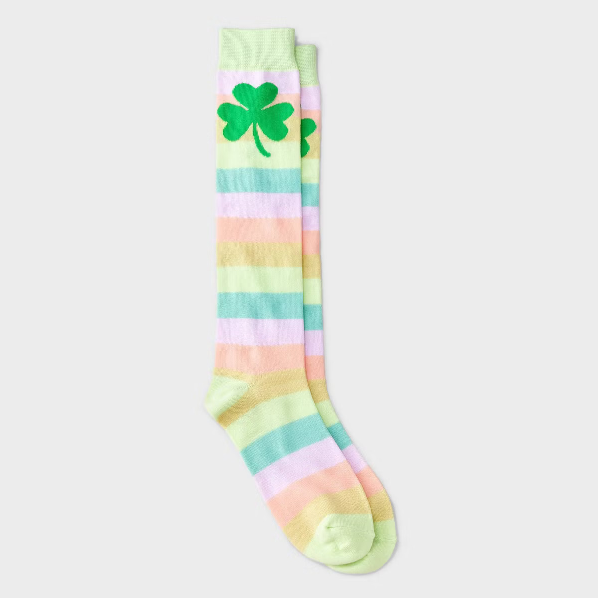 Women's Striped Pastel Rainbow St. Patrick's Day Knee High Socks - Multi 4-10 | Target