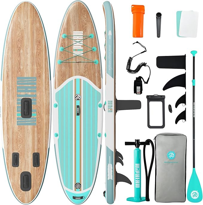 Niphean Inflatable Stand Up Paddle Board with SUP Accessories, Anti-Slip EVA Deck, 10’6’’ I... | Amazon (US)