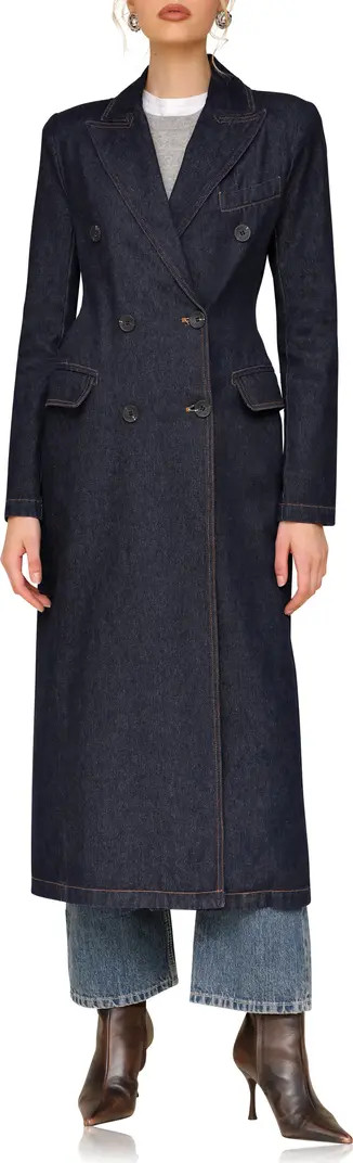 Avec Les Filles Double Breasted Denim Coat | Nordstrom | Nordstrom