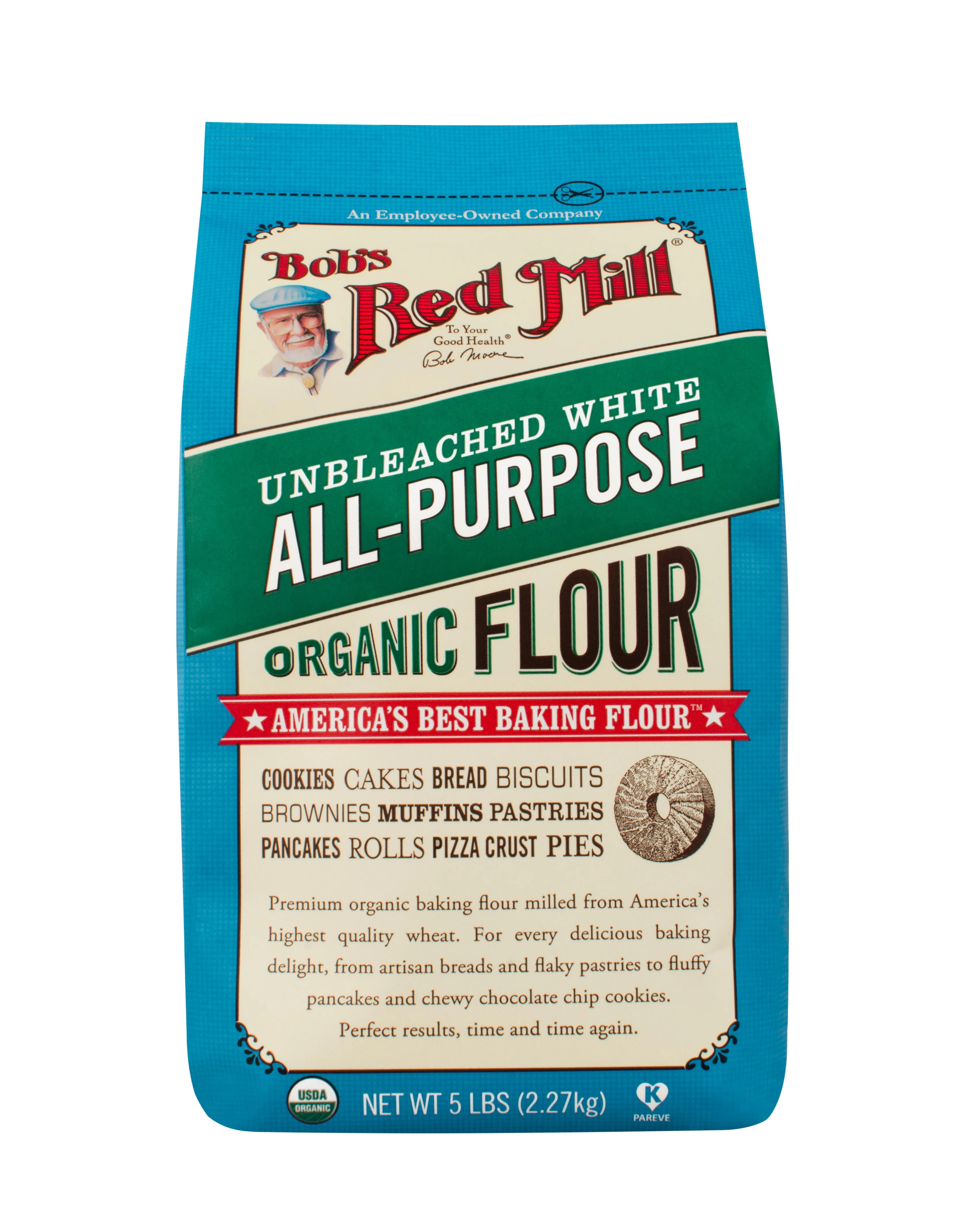 Bob's Red Mill Organic Unbleached White Flour, 5 Lb | Walmart (US)