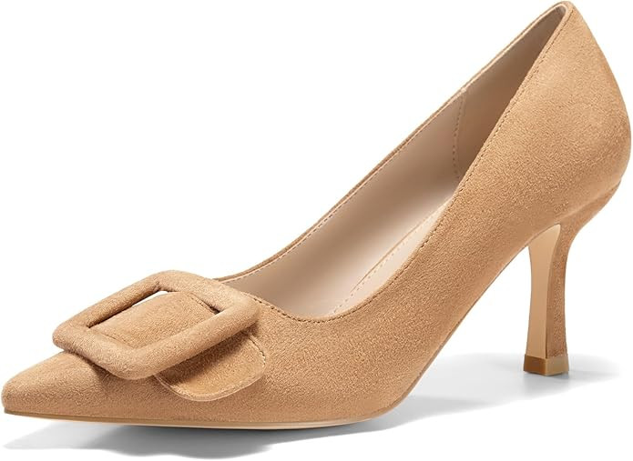 Coutgo Women's Closed Pointed Toe Pumps Stiletto High Heels Wedding Party Dress Shoes | Amazon (US)