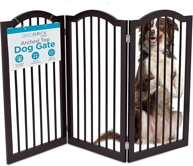 INTERNET'S BEST Arched Top Dog Gate | 3 Panel, 36" H Wooden Pet Barrier for Dogs or Cats | Freest... | Amazon (US)