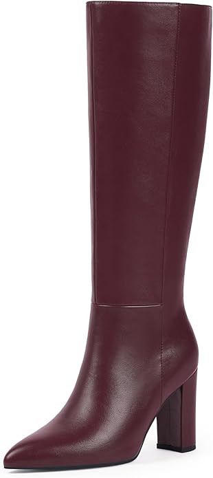 Modatope Knee High Women's Riding Boots - Tall, Long Calf High GoGo Chunky Faux Crocodile Boots -... | Amazon (US)