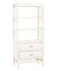 70x32 Rattan Bookshelf With Storage | TJ Maxx