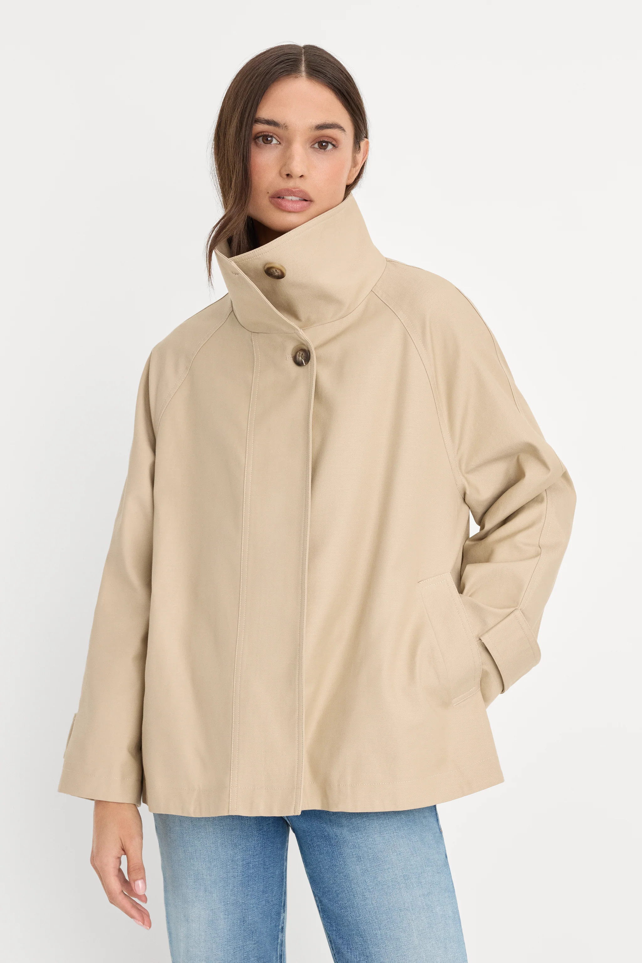 THE FUNNEL NECK TRENCH | LIGHT TAUPE | Shop.app