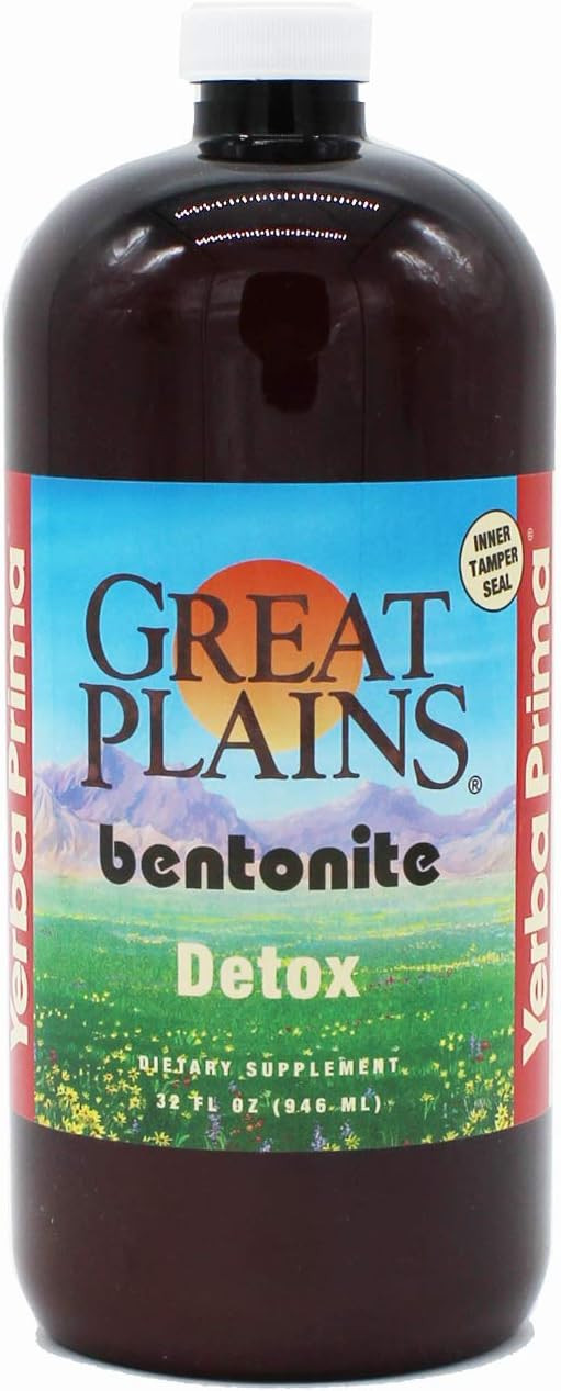 Yerba Prima Great Plains Bentonite - 32 oz - Natural Internal Liquid Clay Cleansing Supplement - ... | Amazon (US)