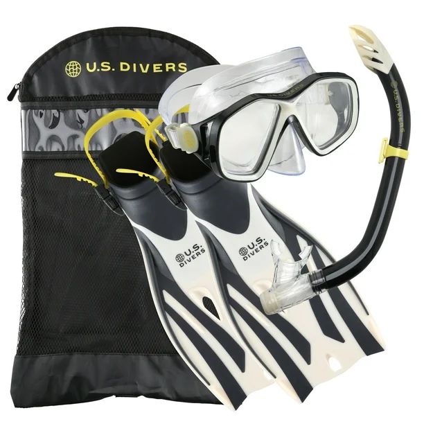 U.S. Divers Playa Snorkeling Set - Mask, Fins, Snorkel, and Gear Bag Included - S/M (Sand-Black) | Walmart (US)